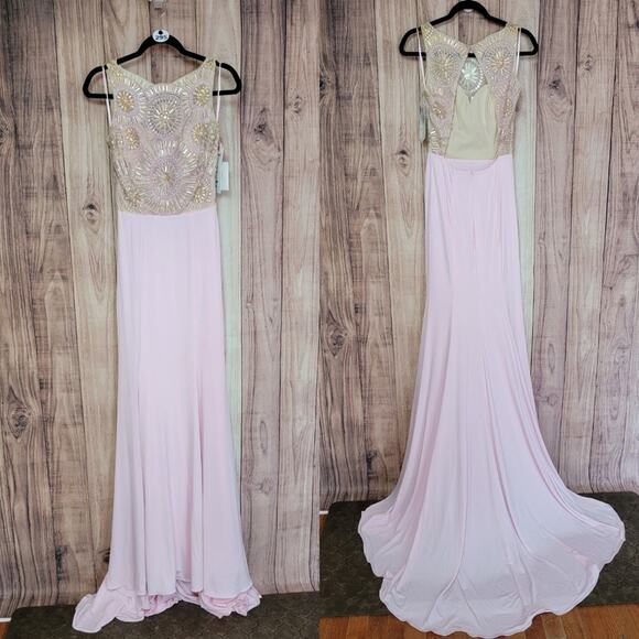 NWT Angela & Alison Blush Pink Gown, Style # 51086, Sz 6 - Picture 2 of 9